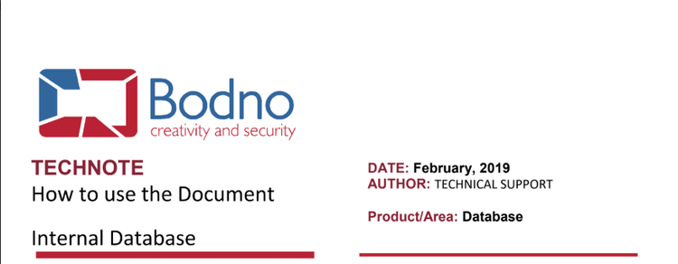 How To Use The Document Internal Database - Bodno