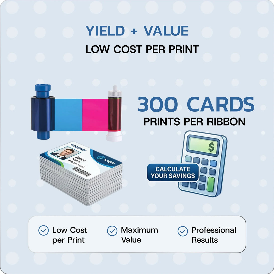 Magicard MB300YMCKO ribbon print yield: 300 prints