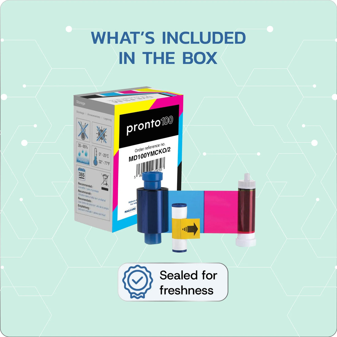 What's in the box: Magicard MD100YMCKO color ribbon
