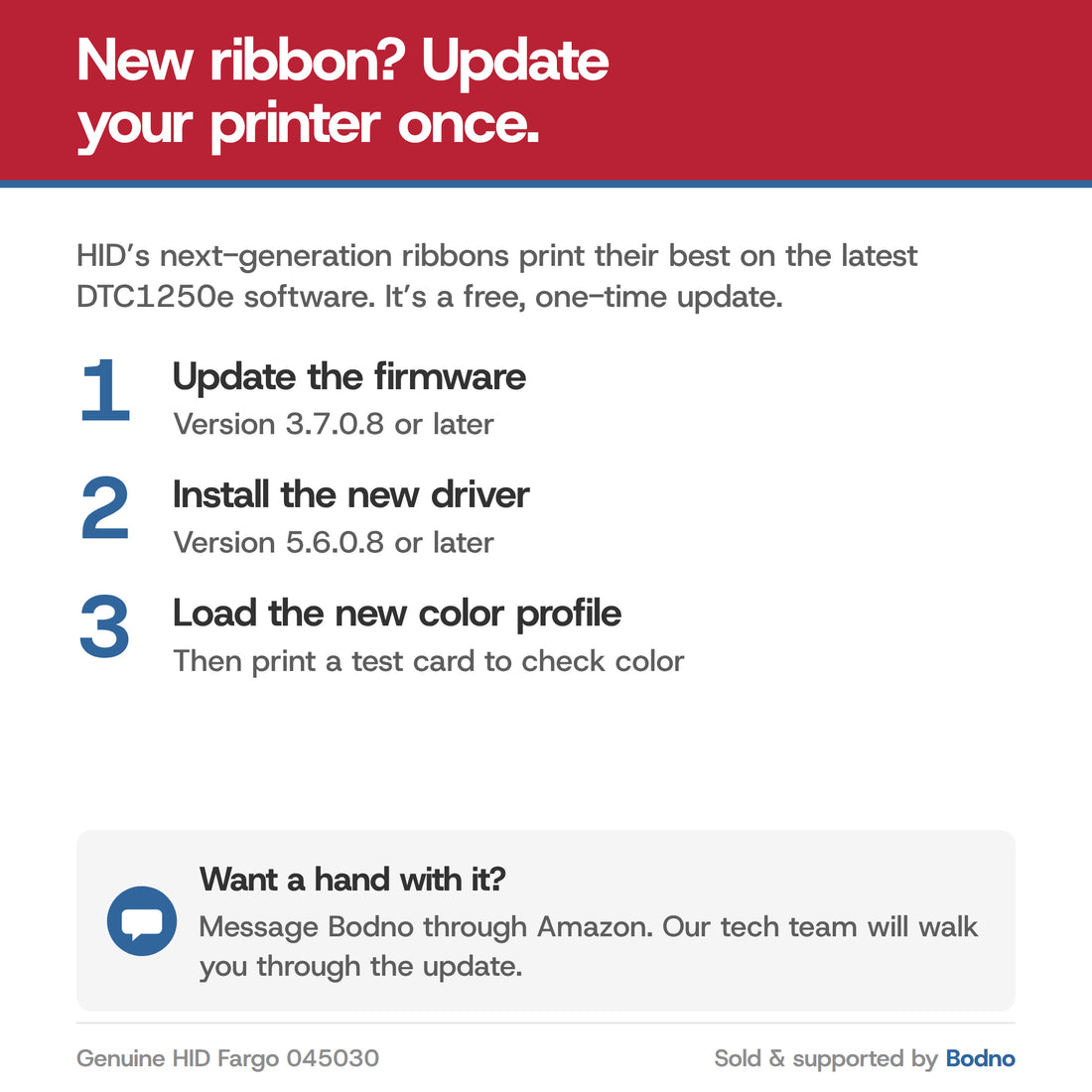 Fargo 45030 ribbon part number update