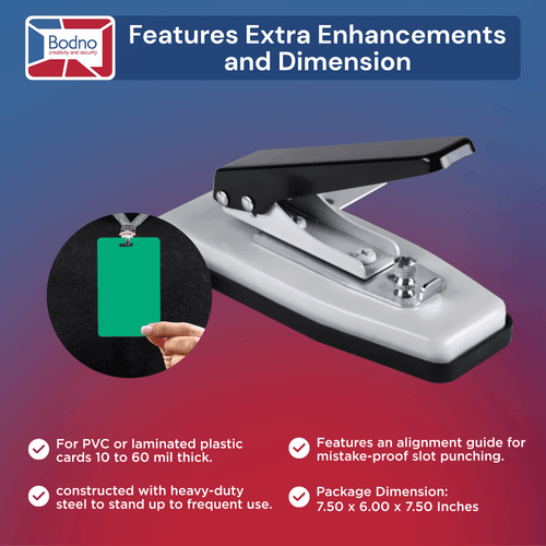 Hand held ID Card Slot Punch (Works with All PVC Cards and ID Card Printers)