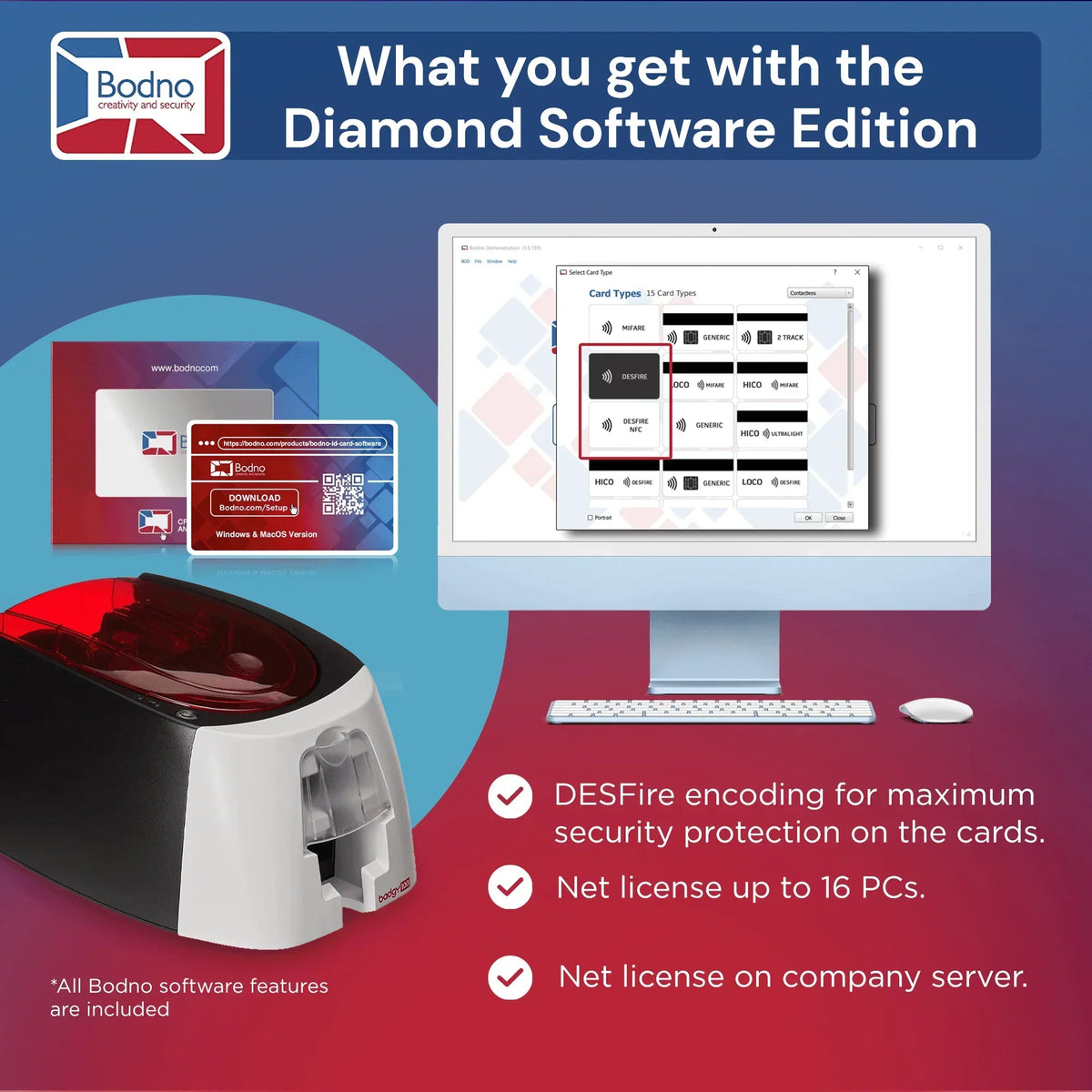 Badgy100 ID Card Printer - Bodno