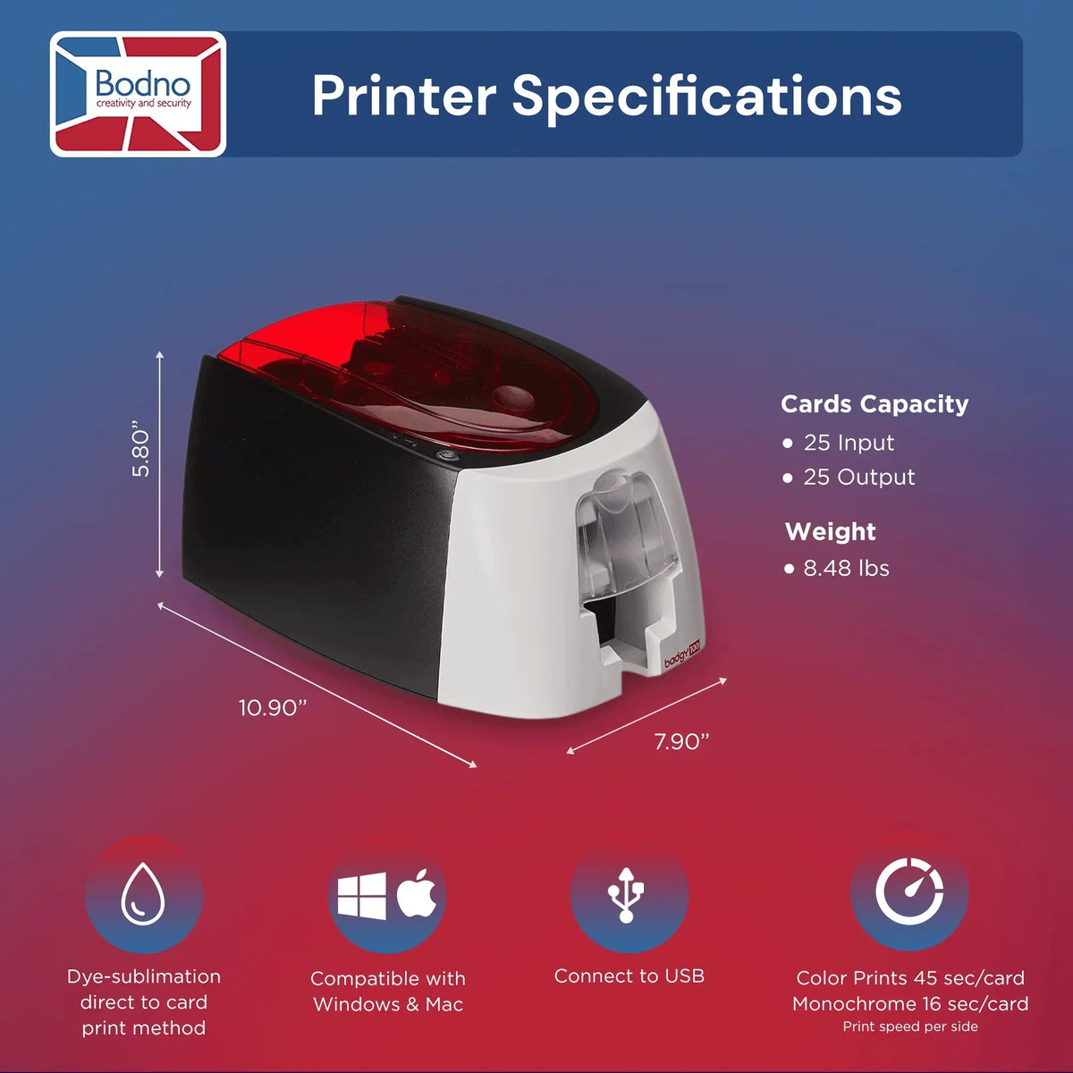 Badgy100 ID Card Printer - Bodno