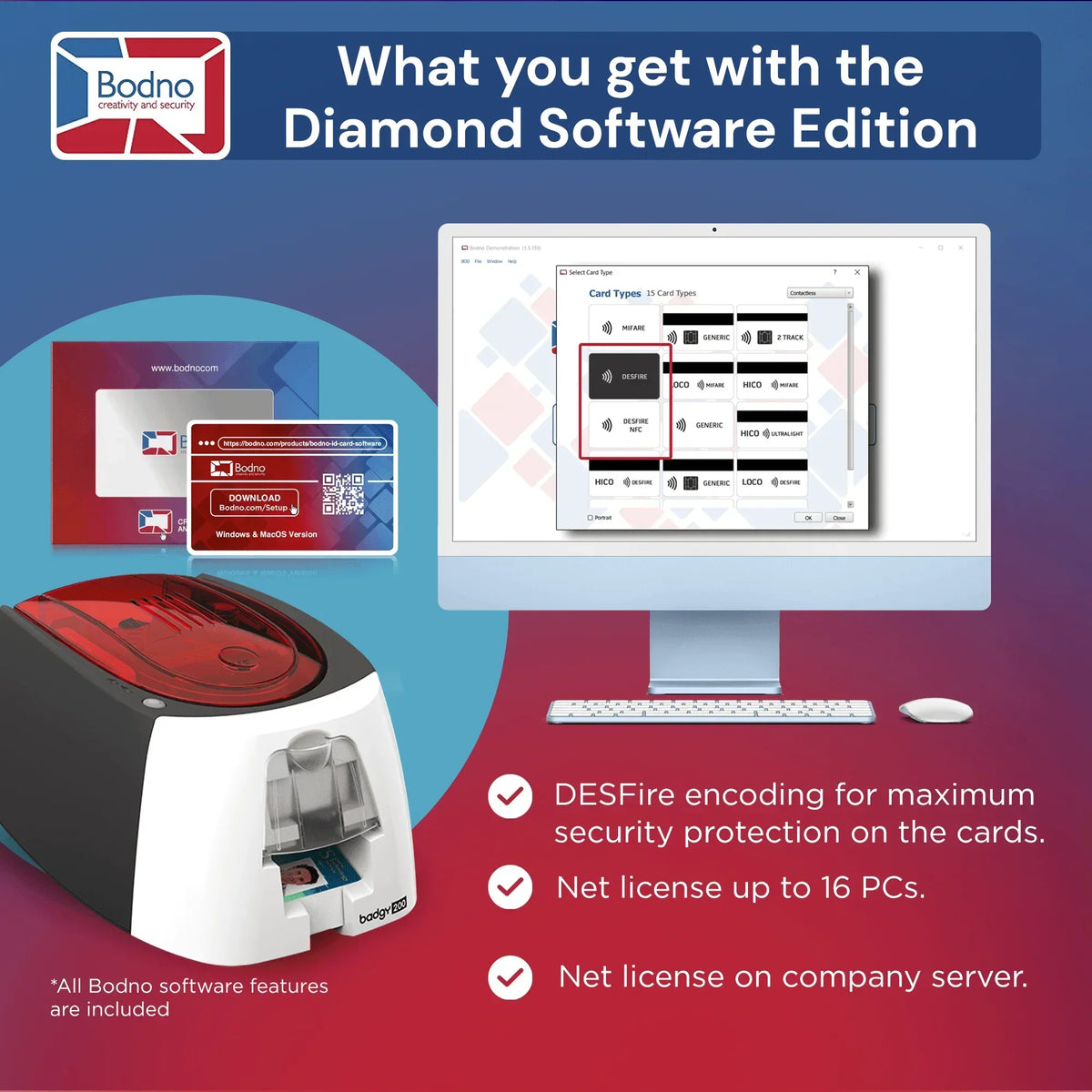 Badgy200 ID Card Printer - Bodno
