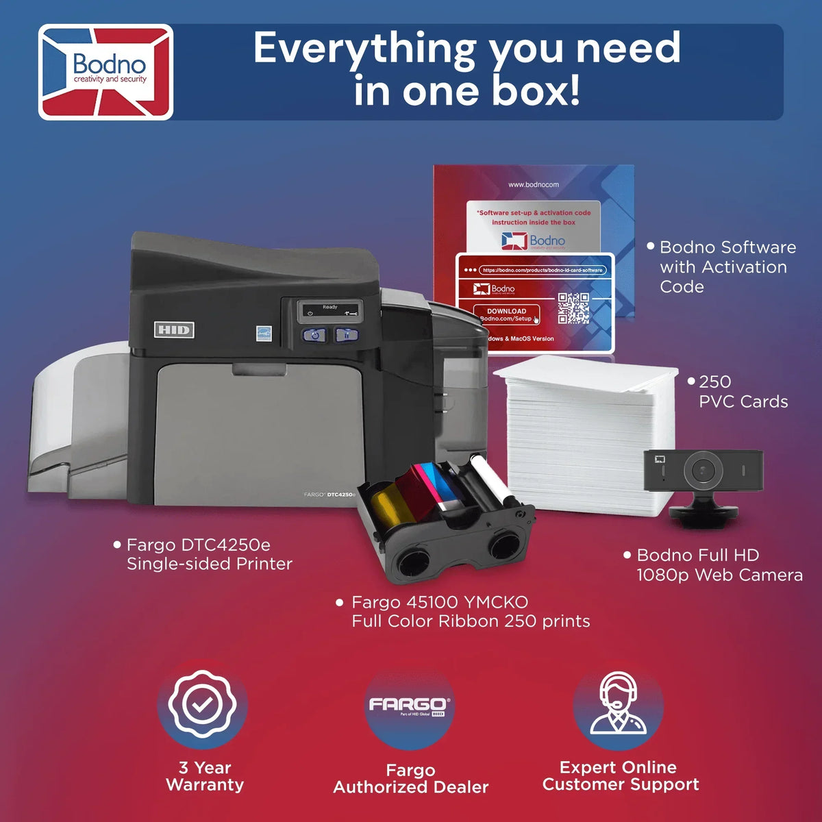 Fargo DTC4250e ID Card Printer - Bodno