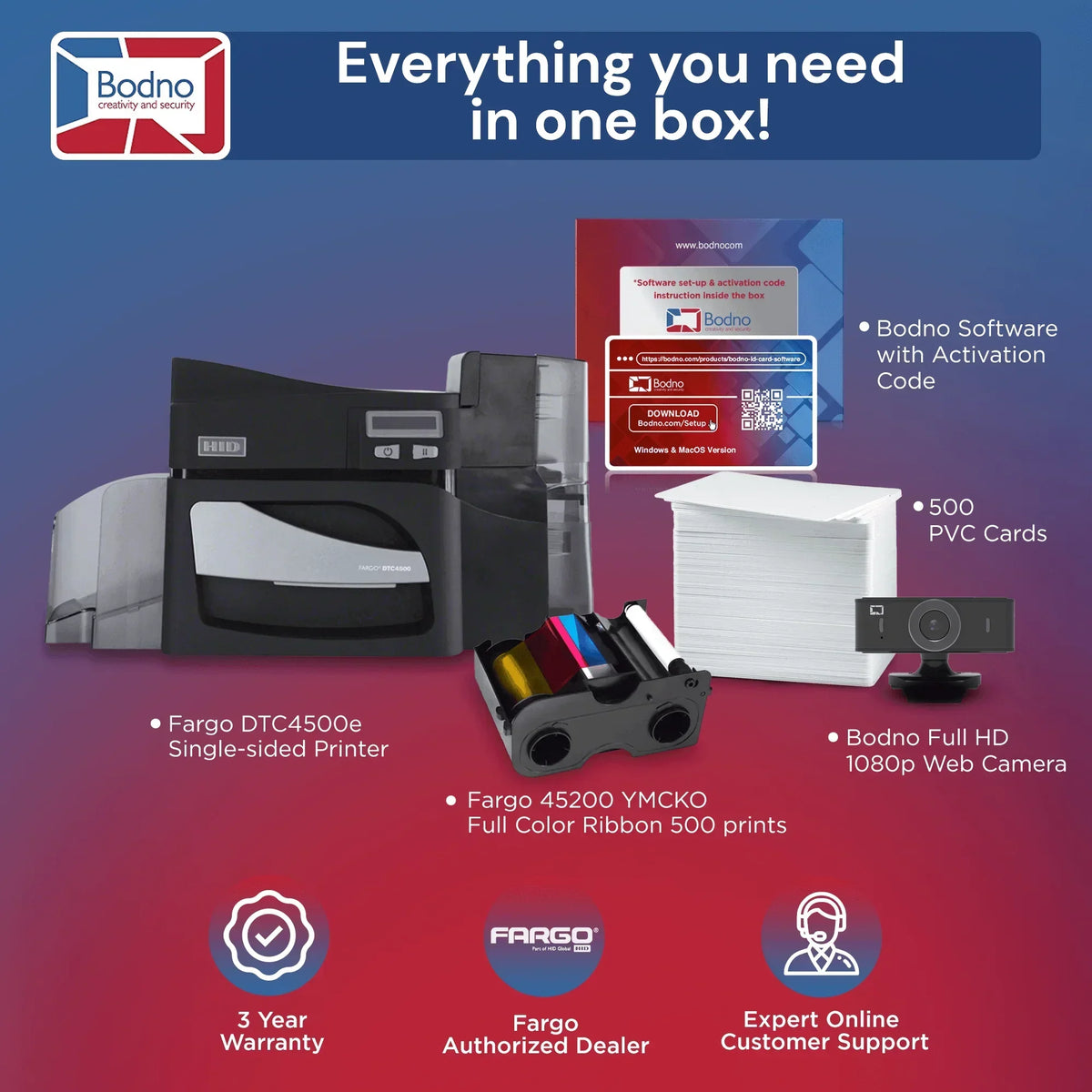 Fargo DTC4500e ID Card Printer - Bodno