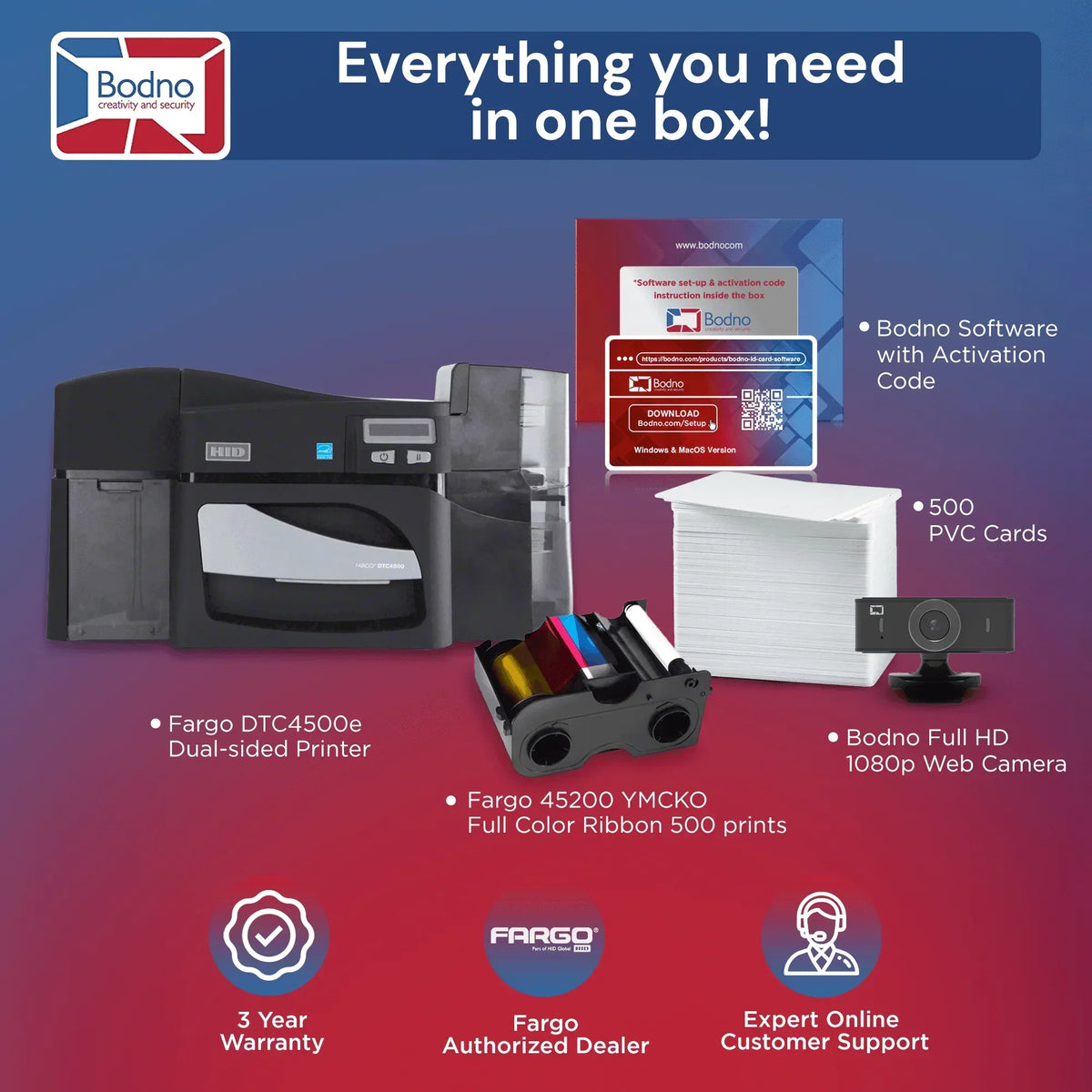 Fargo DTC4500e ID Card Printer - Bodno