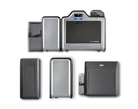 ID card printer with accessories for business, school, or healthcare use