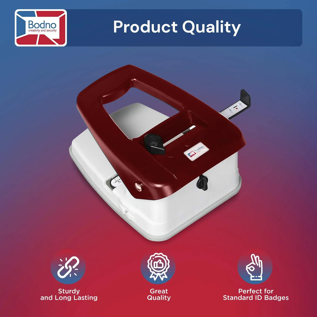 3-in-1 ID Badge Slot Punch for ID Cards (Works with All PVC Cards and ID Card Printers)  - Bodno 