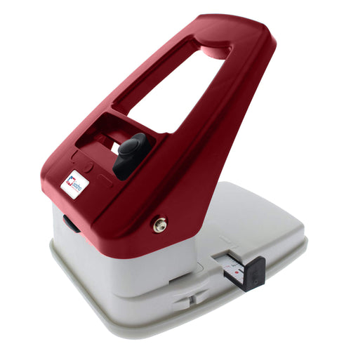 3-in-1 ID Badge Slot Punch for ID Cards (Works with All PVC Cards and ID Card Printers) -Red