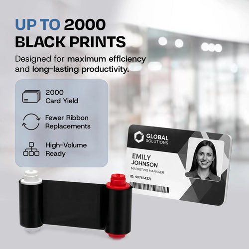 Bodno A5K20 Color Ribbon for A10, A20, A30, and A40 Pro Printers - K - 2000 Prints