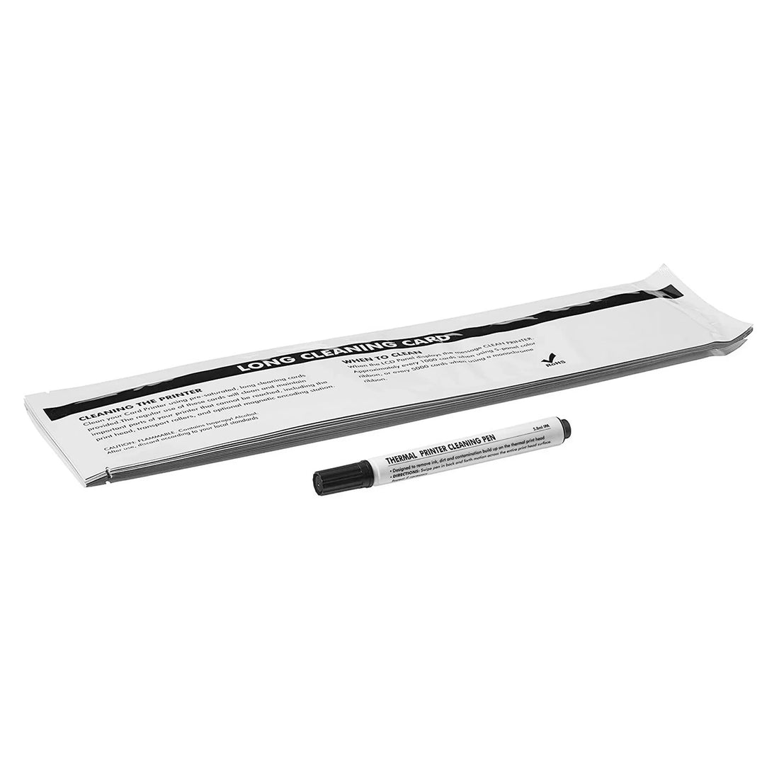Long cleaning cards and thermal printer cleaning pen for ID card printer maintenance