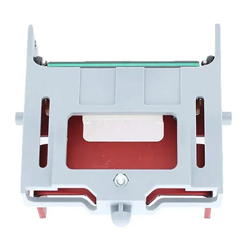 ID card printer printhead component with red heating element and white housing
