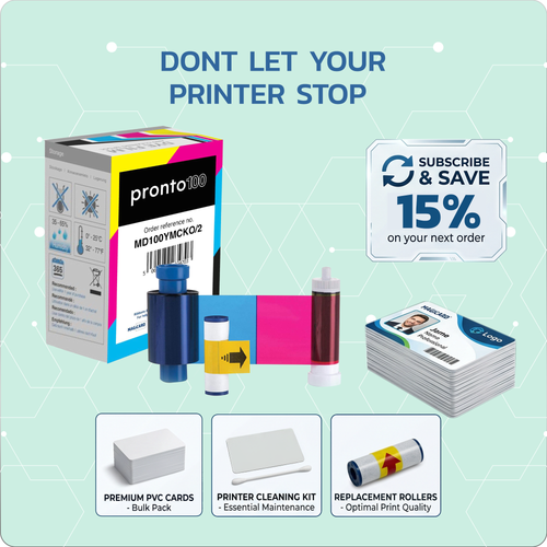 Magicard Pronto100   MD100YMCKO/2 Color Ribbon - YMCKO - 100 Prints