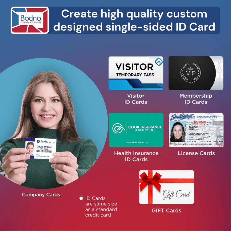 Magicard 600 Single Sided ID Card Printer & Complete Supplies Package with Bodno Bronze Edition ID Software 
