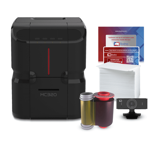 Matica MC320 Dual Sided ID Card Printer & Supplies Package - Bodno Bronze Edition Software