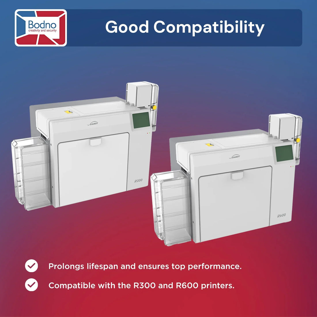 R300 and R600 ID card printers with good compatibility for top performance and extended lifespan