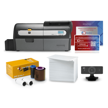 Zebra ZXP Series 7 Dual Sided ID Card Printer & Complete Supplies Package with Bodno Bronze Edition ID Software 