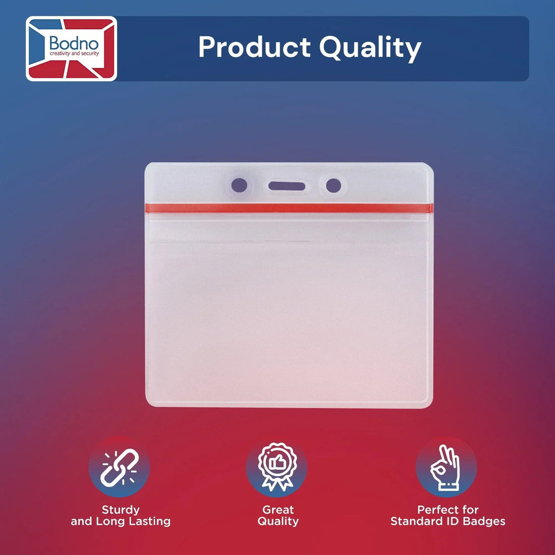 Badge Holders Horizontal 100 Pack - Bodno 
