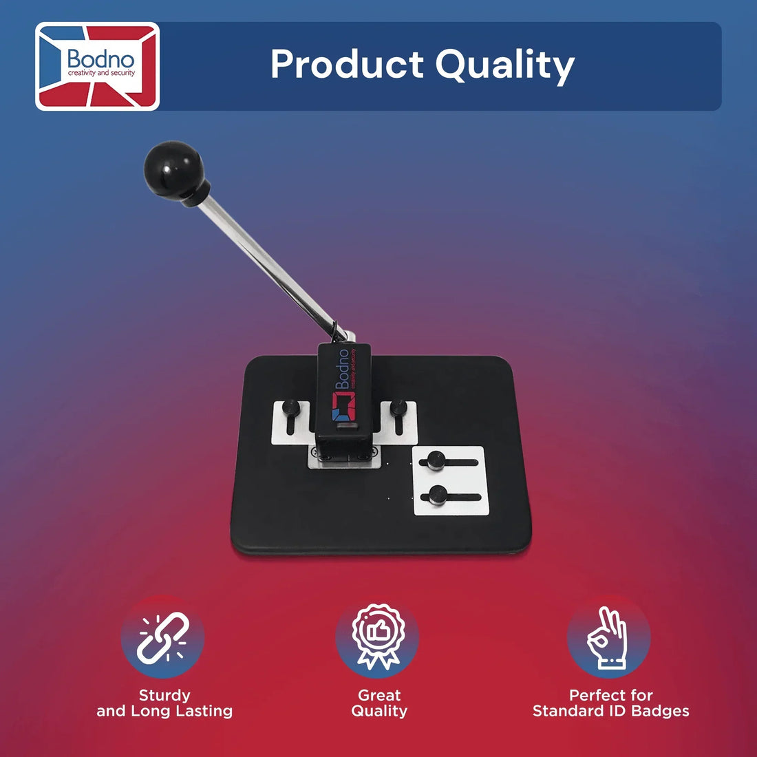 Heavy Duty Table Top Slot Punch for ID Cards (Works with All PVC Cards and ID Card Printers) Black - Bodno 