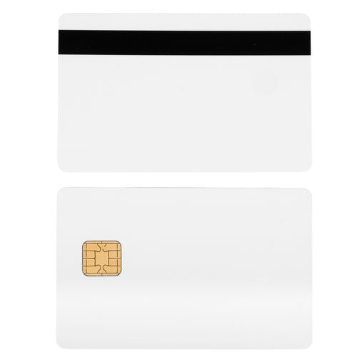 Bodno Premium SLE4442 White Chip Cards w/ HiCo 2 Track Black Mag Stripe - 100 Pack 