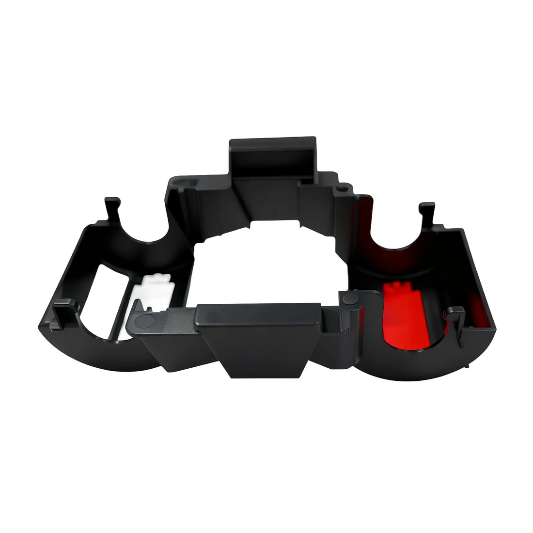 Black ID card printer component with red internal part, compatible with badge printing systems