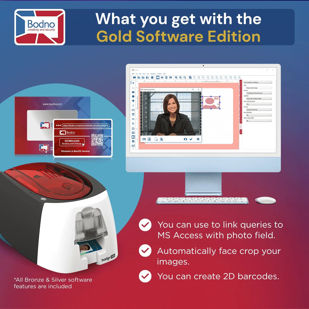 Badgy200 ID Card Printer - Bodno 