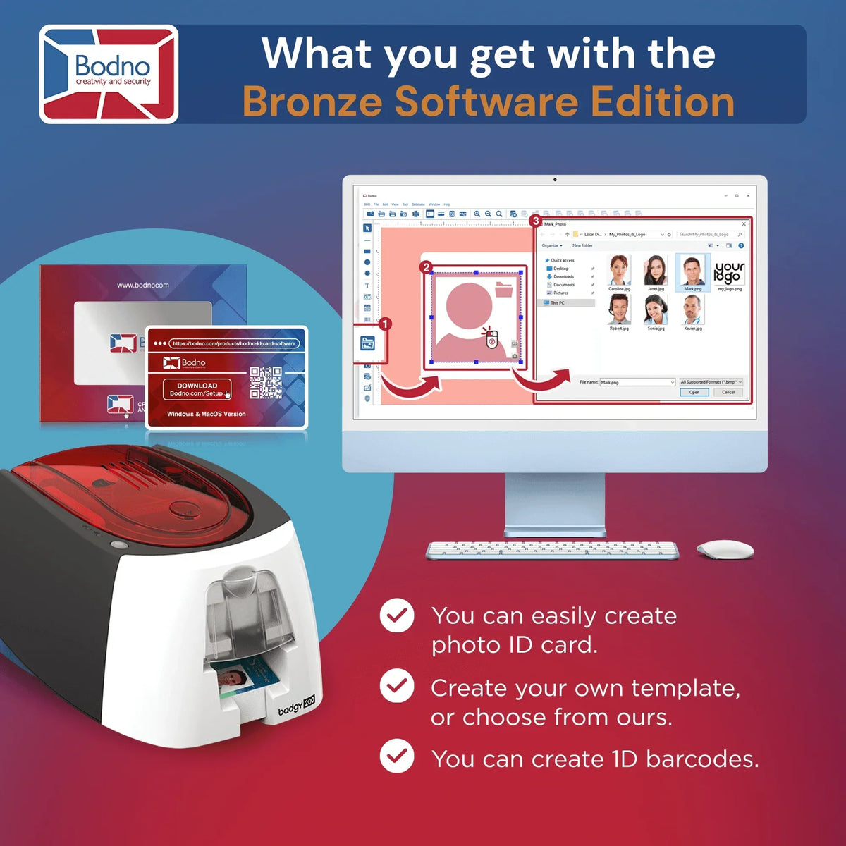 Badgy200 ID Card Printer - Bodno 